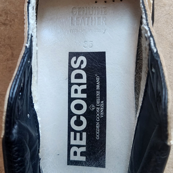 Womens Black & Gold Records Golden Goose Sneakers 35 US 5 - Picture 10 of 11